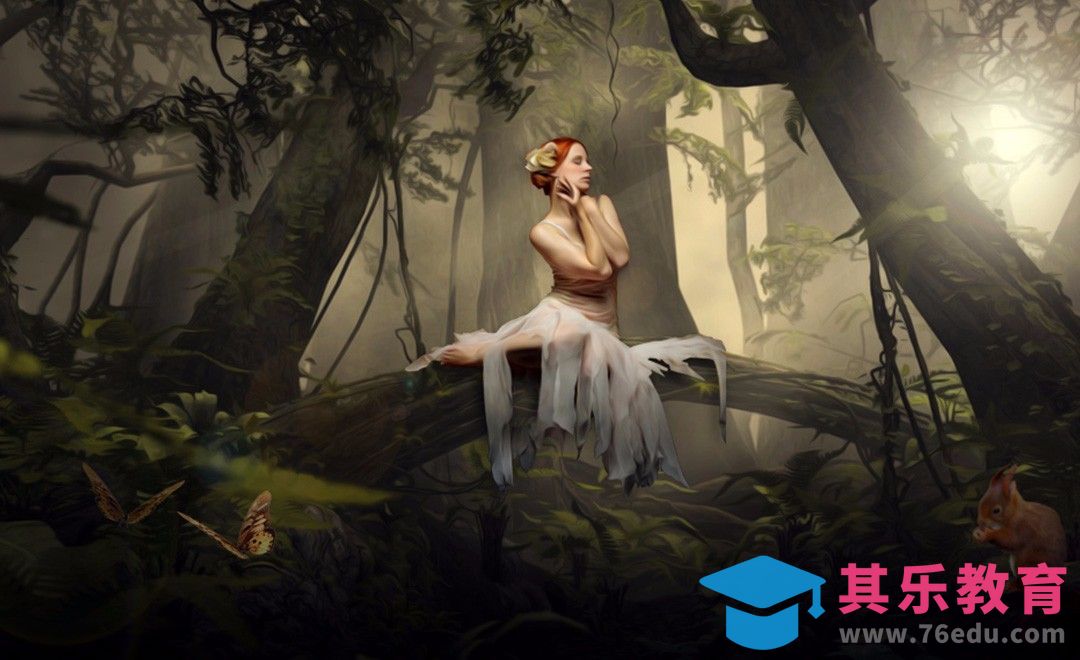 PS-油画风丛林女孩合成海报制作[平面设计视频教程][海报设计MP4高清全集 ]-第1张图片-我要自学网