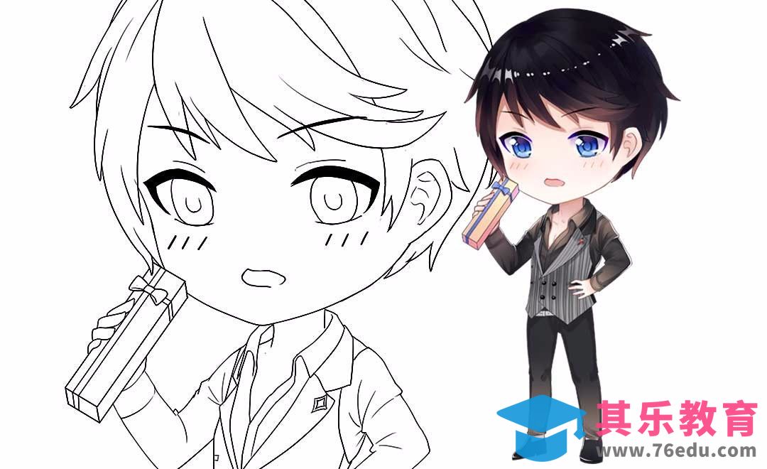 SAI-Q版男生绘画[虎课网绘画插画视频教程][ipad商业插画MP4教程全集 ]-第1张图片-我要自学网