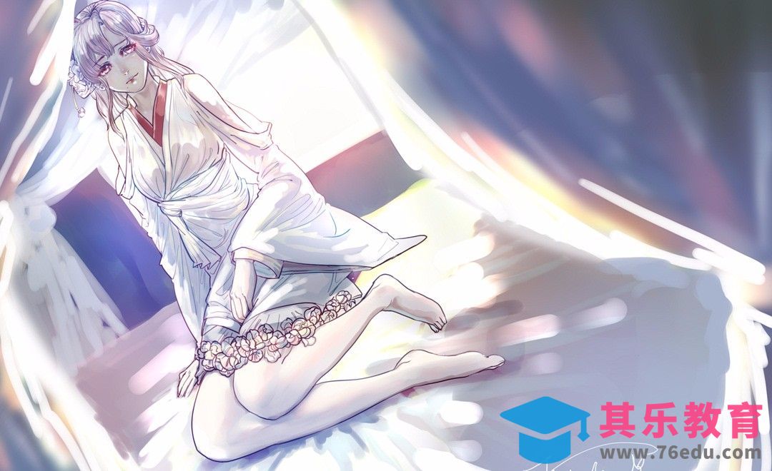 SAI-板绘插画-清色古风小姐姐-线稿[虎课网绘画插画视频教程][ipad商业插画MP4教程全集 ]-第1张图片-我要自学网