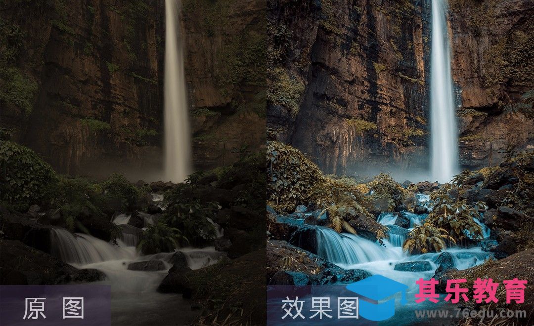 LR-冷暖对比瀑布突出流水后期修片[虎课网手机摄影入门视频教程][MP4产品摄影教程全集 ]-第1张图片-我要自学网