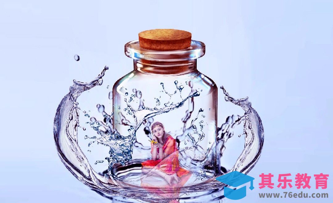 PS-玻璃瓶中的女孩-创意合成[平面设计视频教程][海报设计MP4高清全集 ]-第1张图片-我要自学网