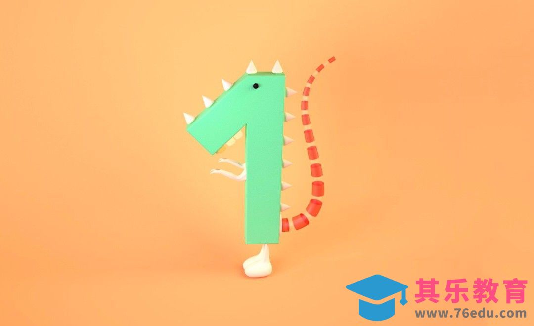 C4D-创意卡通小怪兽数字1建模及渲染[虎课网C4D设计视频教程][产品数码建模MP4教程全集 ]-第1张图片-我要自学网