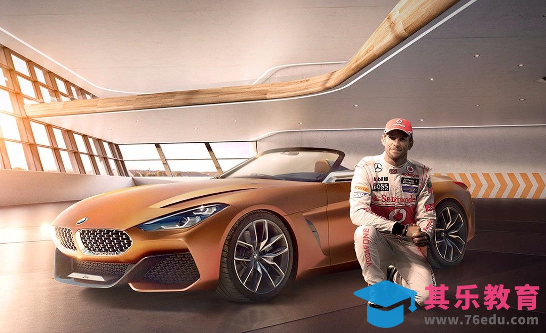 PS-炫酷跑车-暖色调合成[平面设计视频教程][海报设计MP4高清全集 ]-第1张图片-我要自学网