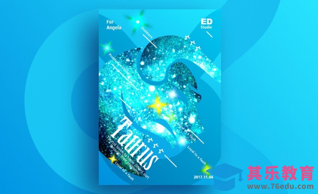 Sketch-星座系列海报制作【金牛座】[虎课网平面设计视频教程][图片排版配色MP4高清全集 ]-第1张图片-我要自学网