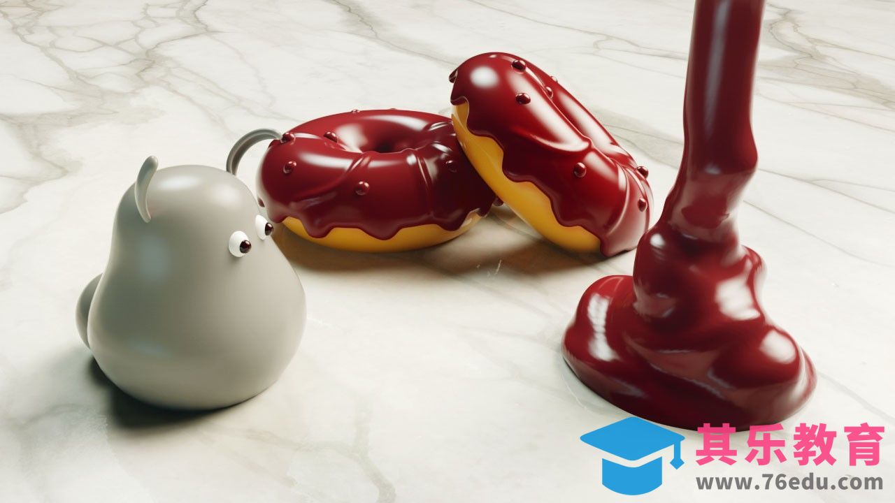 C4D-Realflow贪吃小虫与甜甜圈[虎课网C4D设计视频教程][产品数码建模MP4教程全集 ]-第1张图片-我要自学网