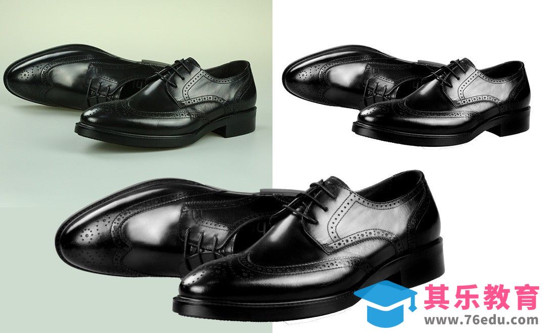 PS-黑色皮鞋精修[虎课网电商产品精修视频教程][最新PS修图教程全集MP4 ]-第1张图片-我要自学网