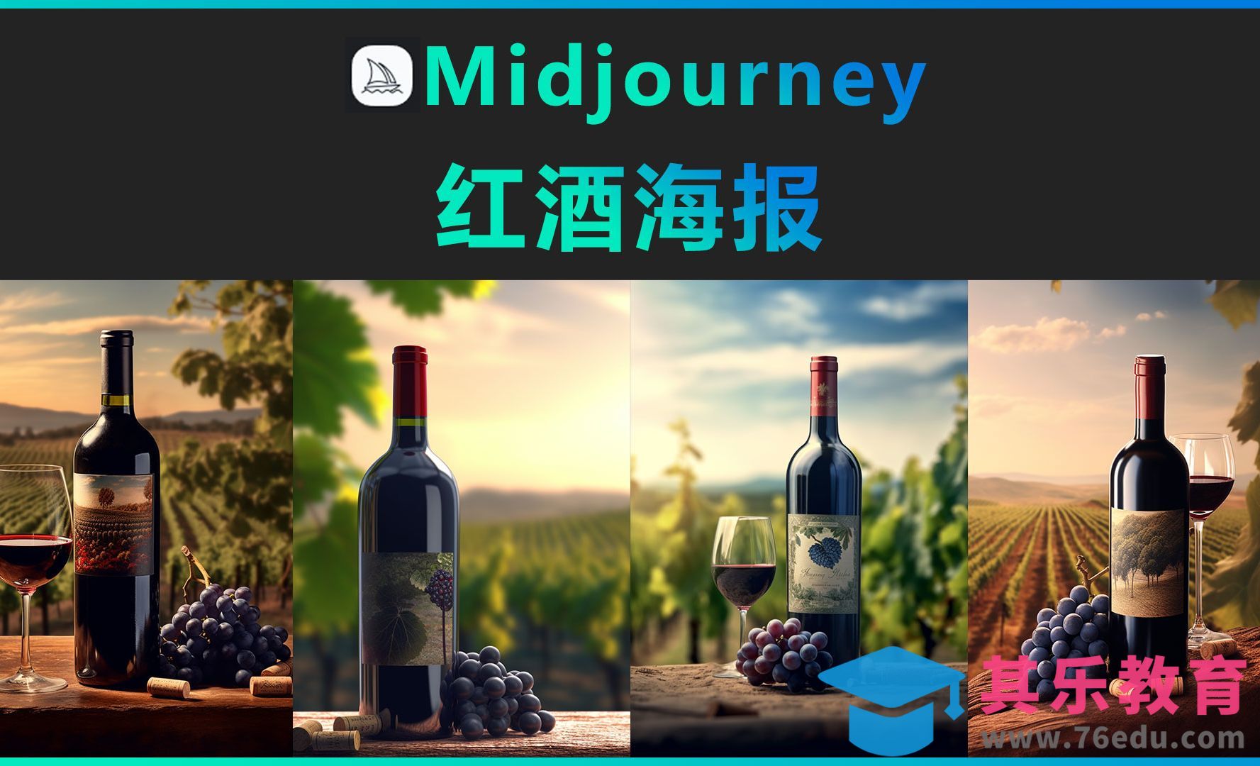 Midjourney-红酒场景海报设计[虎课网AICG人工智能视频教程][MP4高清全集 ]-第1张图片-我要自学网