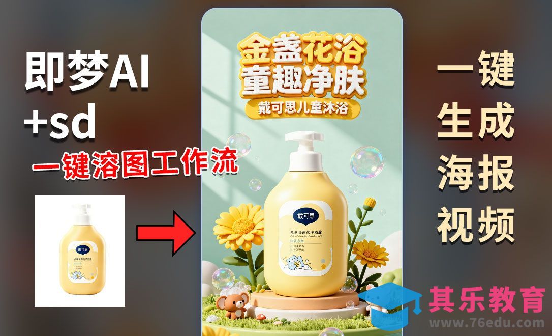 即梦AI+SD+豆包-直出沐浴露海报与视频[虎课网AICG人工智能视频教程][MP4高清全集 ]-第1张图片-我要自学网