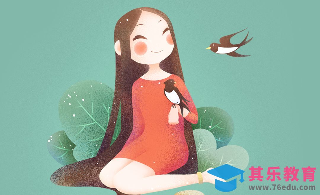 PS-板绘-扁平风格节气插画-春[虎课网绘画插画视频教程][ipad商业插画MP4教程全集 ]-第1张图片-我要自学网