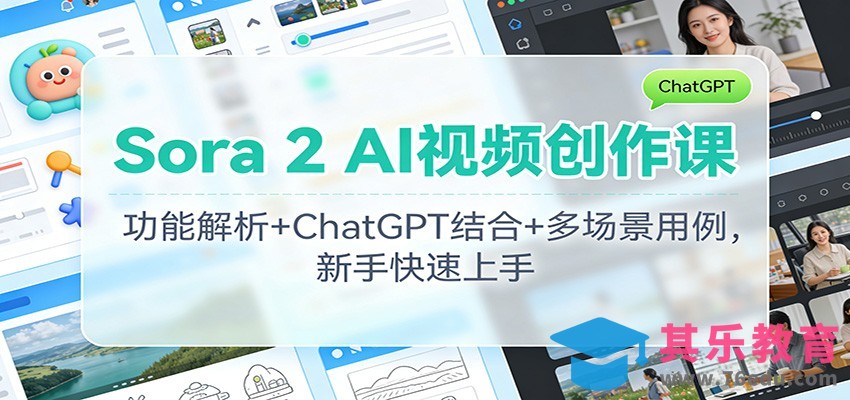 Sora 2 AI视频创作课：功能解析+ChatGPT结合+多场景用例，新手快速上手-第1张图片-我要自学网