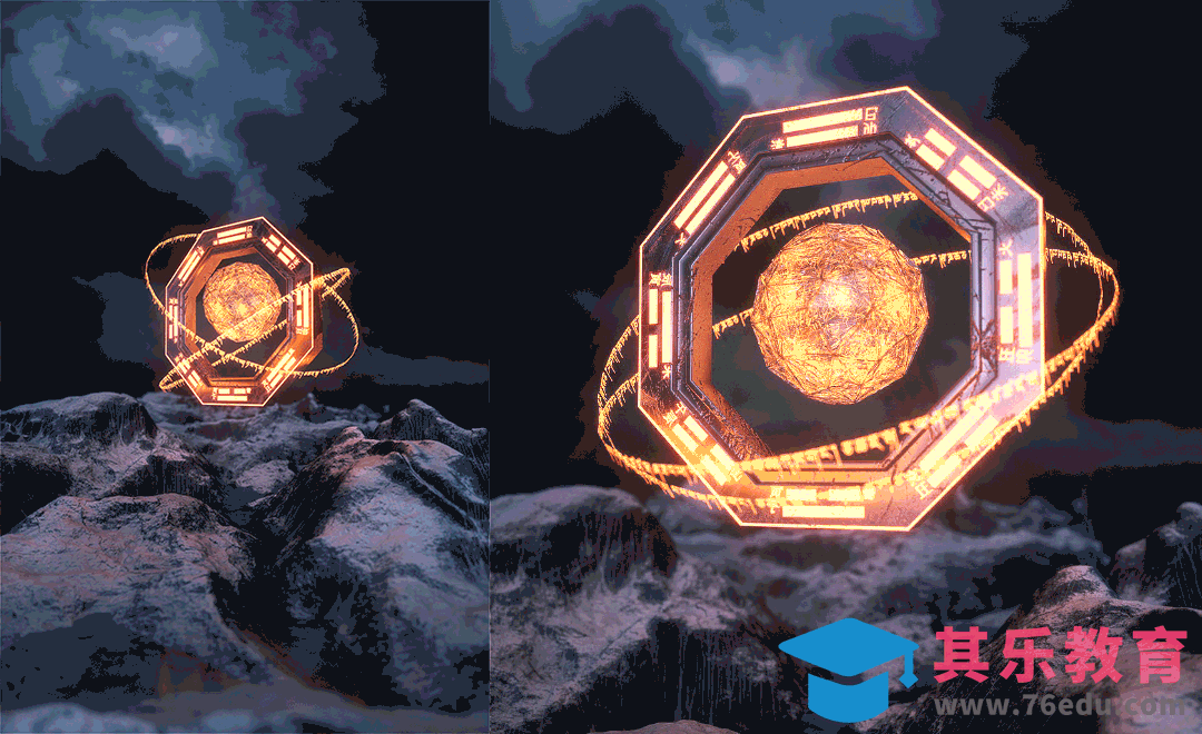 C4D+OC+AE-八卦符文光效动效[虎课网C4D设计视频教程][产品数码建模MP4教程全集 ]-第1张图片-我要自学网