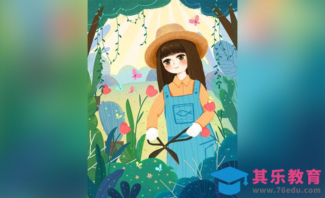 PS-板绘插画-劳动节女孩[虎课网绘画插画视频教程][ipad商业插画MP4教程全集 ]-第1张图片-我要自学网