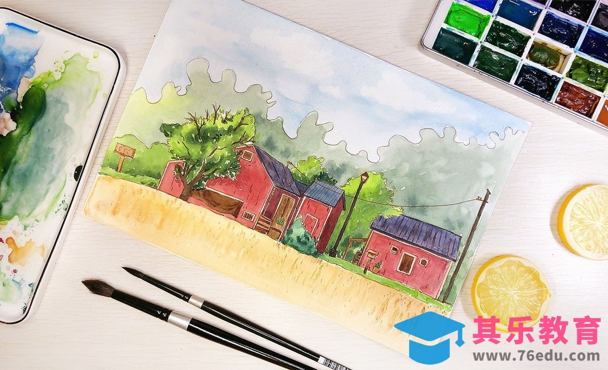 减压钢笔淡彩-手绘风景[虎课网绘画插画视频教程][ipad商业插画MP4教程全集 ]-第1张图片-我要自学网