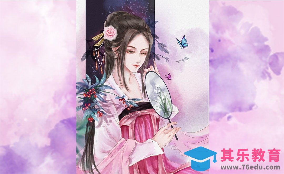 PS-板绘-古风人物插画-二八年华[虎课网绘画插画视频教程][ipad商业插画MP4教程全集 ]-第1张图片-我要自学网