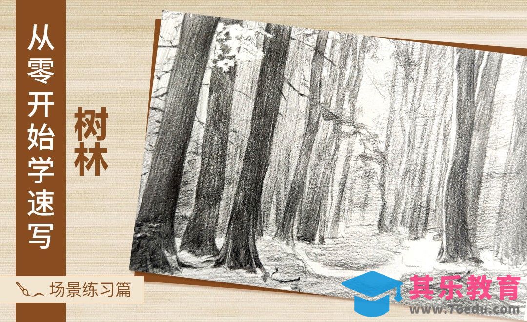 速写-大场景树林[虎课网绘画插画视频教程][ipad商业插画MP4教程全集 ]-第1张图片-我要自学网