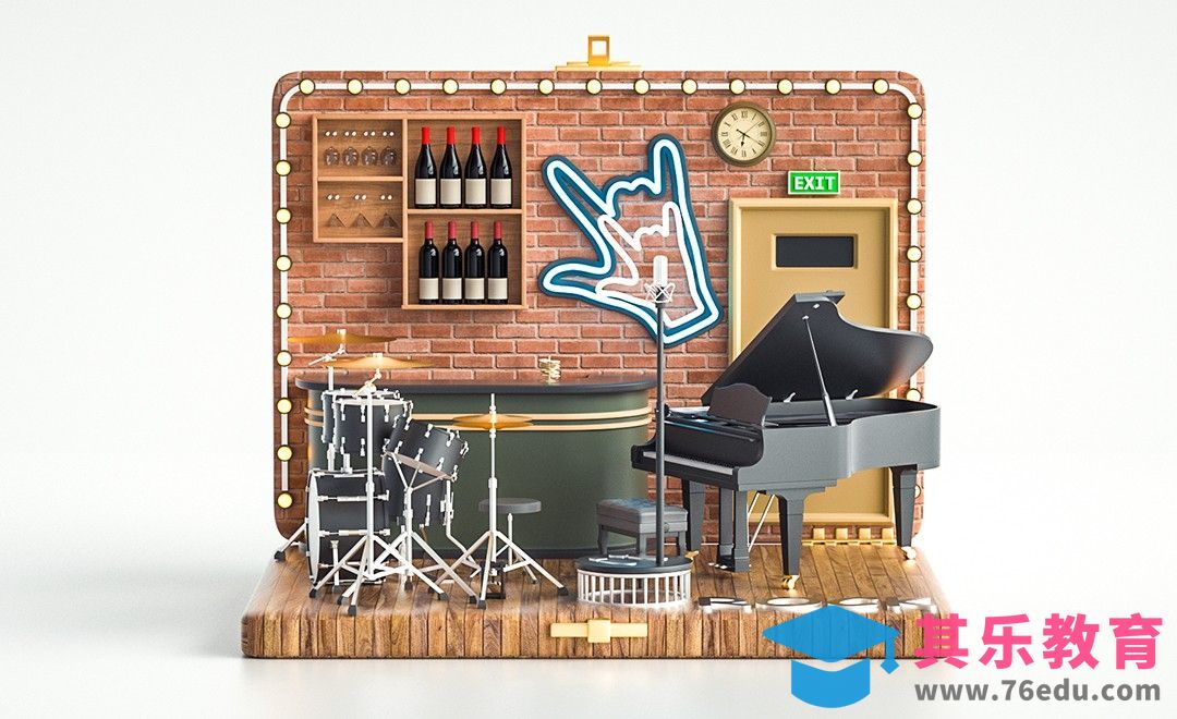 C4D+OC-摇滚音乐节美陈建模渲染（上）[虎课网C4D设计视频教程][产品数码建模MP4教程全集 ]-第1张图片-我要自学网