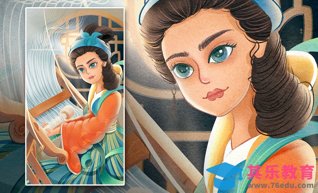 PS-板绘-“七夕”主题古风人物插画教程[虎课网绘画插画视频教程][ipad商业插画MP4教程全集 ]-第1张图片-我要自学网