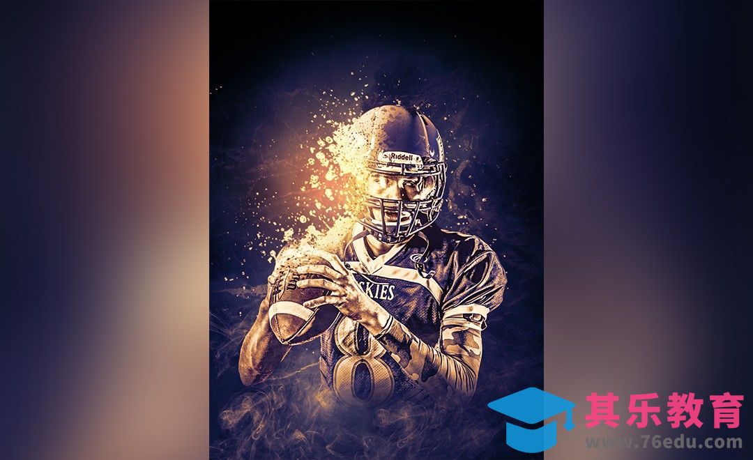 PS-橄榄球队员人物合成海报[平面设计视频教程][海报设计MP4高清全集 ]-第1张图片-我要自学网
