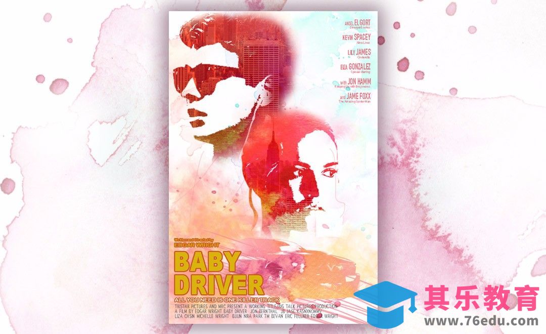 PS-水彩风电影人物海报[虎课网平面设计视频教程][图片排版配色MP4高清全集 ]-第1张图片-我要自学网