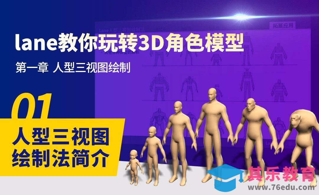 玩转3D角色-01人型三视图绘制法简介[虎课网AICG人工智能视频教程][MP4高清全集 ]-第1张图片-我要自学网