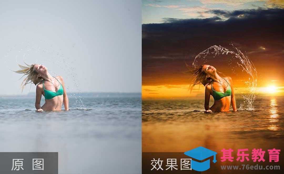 PS-泳装美女落日效果后期教程[虎课网手机摄影入门视频教程][MP4产品摄影教程全集 ]-第1张图片-我要自学网