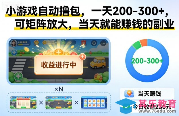 小游戏自动撸包，一天200-300+，可矩阵放大，当天就能賺钱的副业【揭秘】-第1张图片-我要自学网