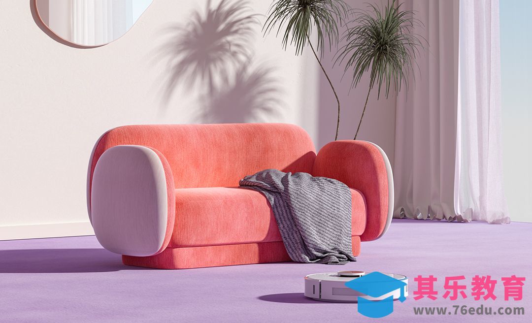 C4D+OC+PS-扫地机场景渲染后期[虎课网C4D设计视频教程][产品数码建模MP4教程全集 ]-第1张图片-我要自学网