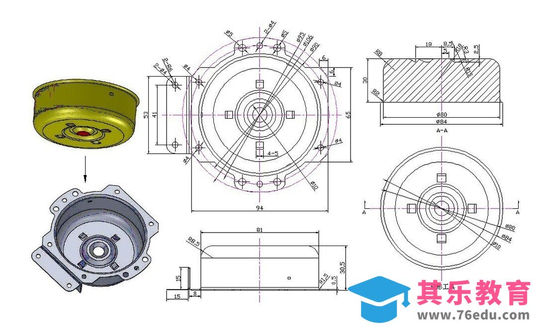 SW-钣金案例-电机端盖[虎课网最新视频教程][免费高清MP4教程全集 ]-第1张图片-我要自学网
