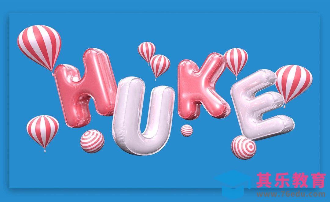 C4D+PS-浪漫漂浮气球立体字建模及渲染[虎课网C4D设计视频教程][产品数码建模MP4教程全集 ]-第1张图片-我要自学网