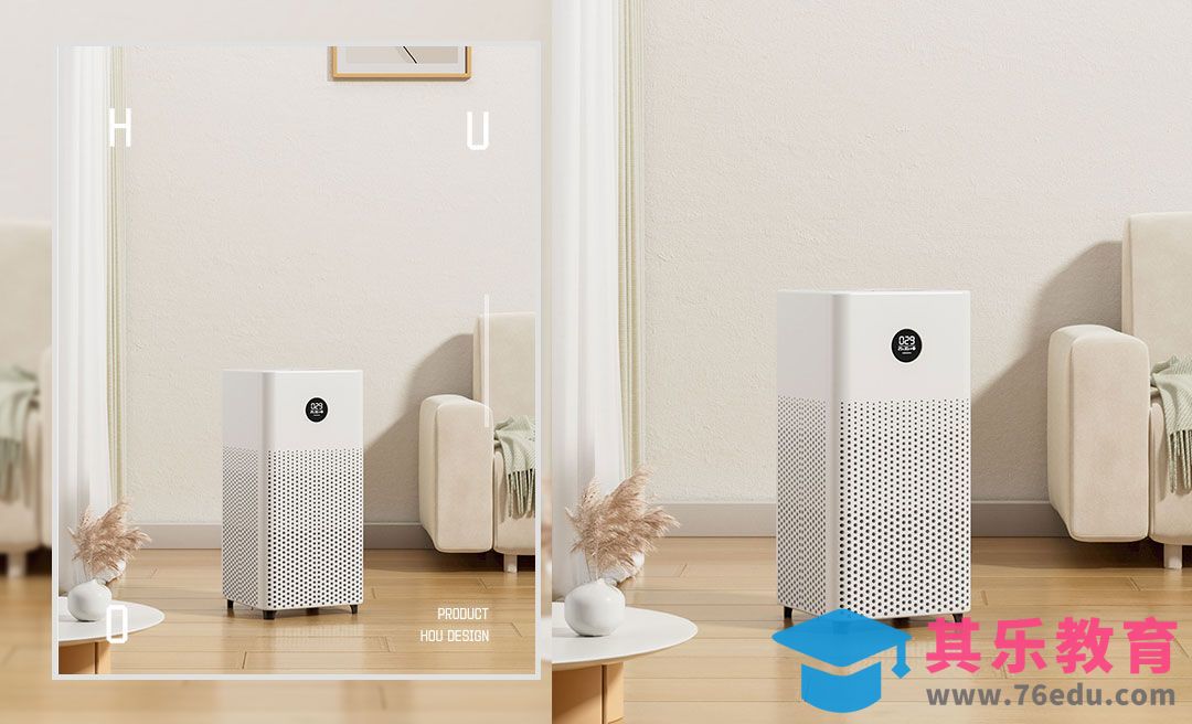 C4D+OC-净化器室内场景渲染[虎课网C4D设计视频教程][产品数码建模MP4教程全集 ]-第1张图片-我要自学网