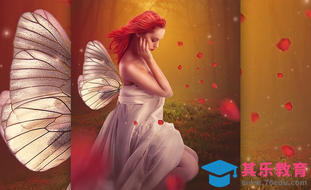 ps-蝴蝶女孩的奇幻森林·梦幻[平面设计视频教程][海报设计MP4高清全集 ]-第1张图片-我要自学网