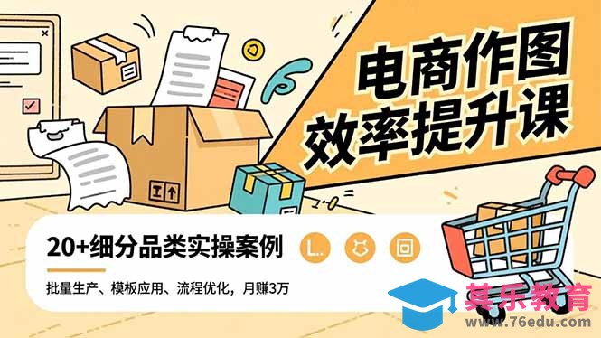 电商作图效率提升课，批量生产、模板应用、流程优化，20+细分品类实操案例，月赚3万-第1张图片-我要自学网