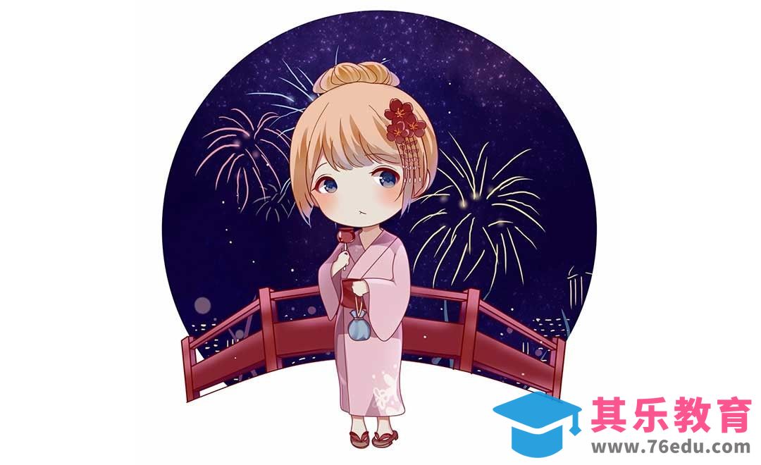 SAI-板绘插画-去看花火吗[虎课网绘画插画视频教程][ipad商业插画MP4教程全集 ]-第1张图片-我要自学网