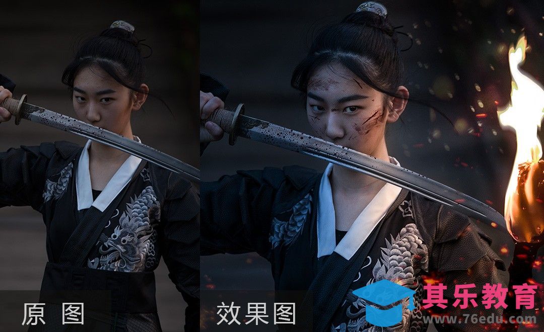 PS-电影色调夜景人像火把氛围渲染后期特效[虎课网手机摄影入门视频教程][MP4产品摄影教程全集 ]-第1张图片-我要自学网