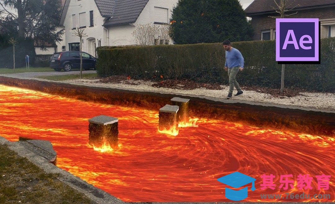 AE-人物跨越岩浆特效[虎课网最新视频教程][免费高清MP4教程全集 ]-第1张图片-我要自学网