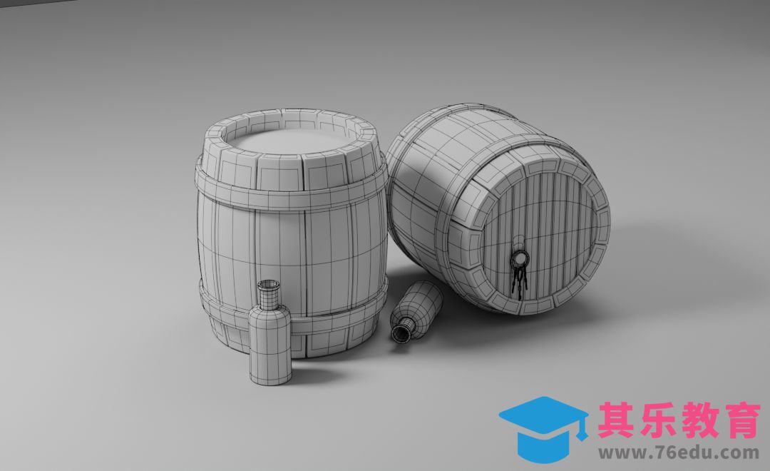 Blender-卡通啤酒桶-啤酒桶建模[虎课网Blender视频教程][Blender建模教程MP4教程全集 ]-第1张图片-我要自学网