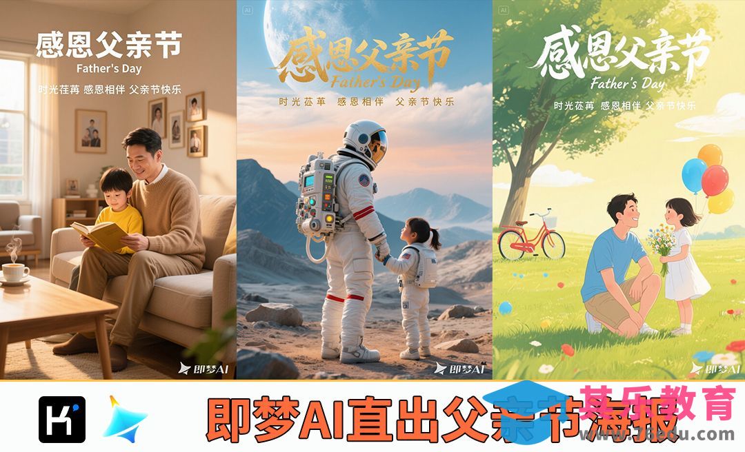 即梦AI-父亲节海报[虎课网AICG人工智能视频教程][MP4高清全集 ]-第1张图片-我要自学网