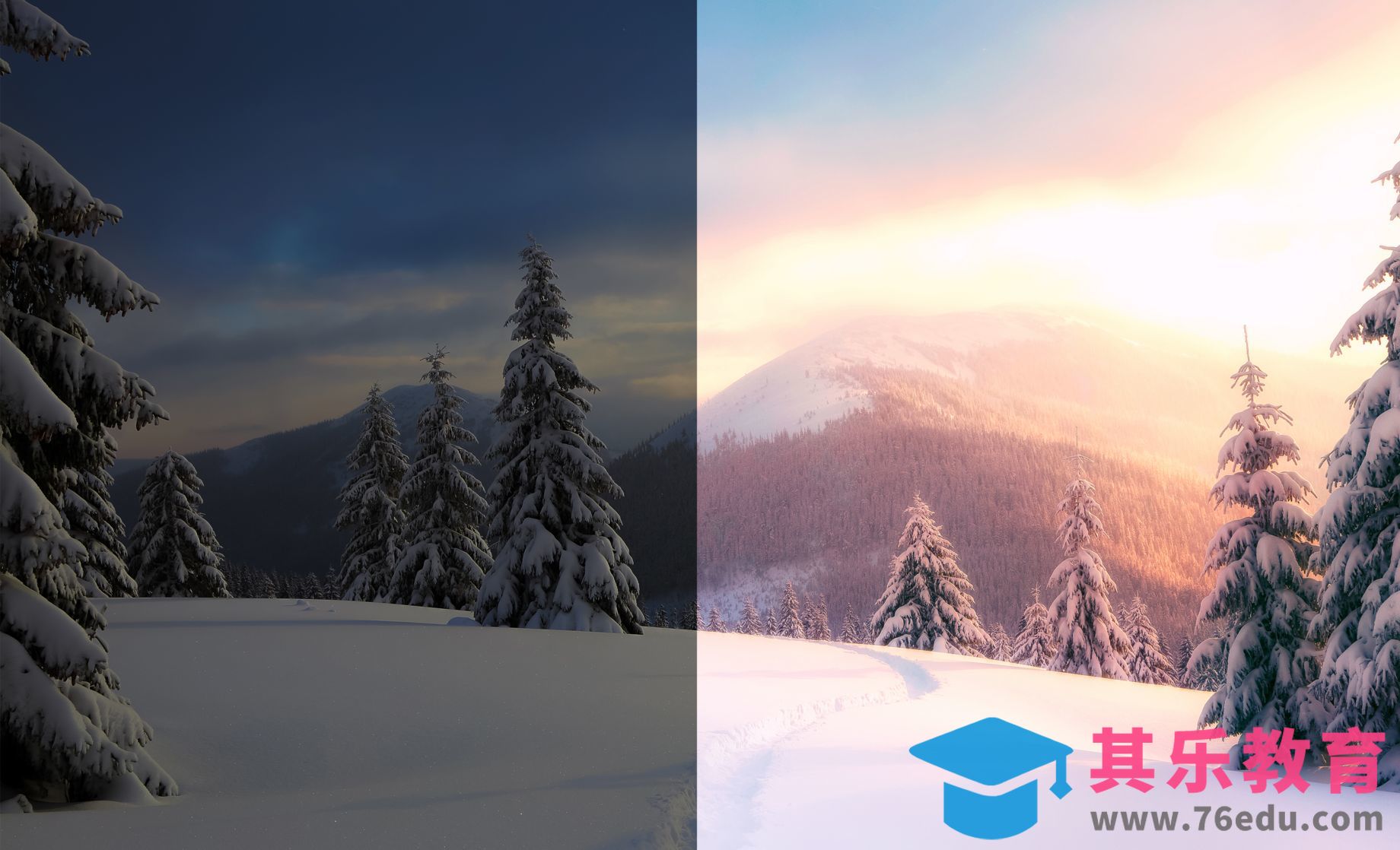 PS-梦幻雪景风光[虎课网手机摄影入门视频教程][MP4产品摄影教程全集 ]-第1张图片-我要自学网