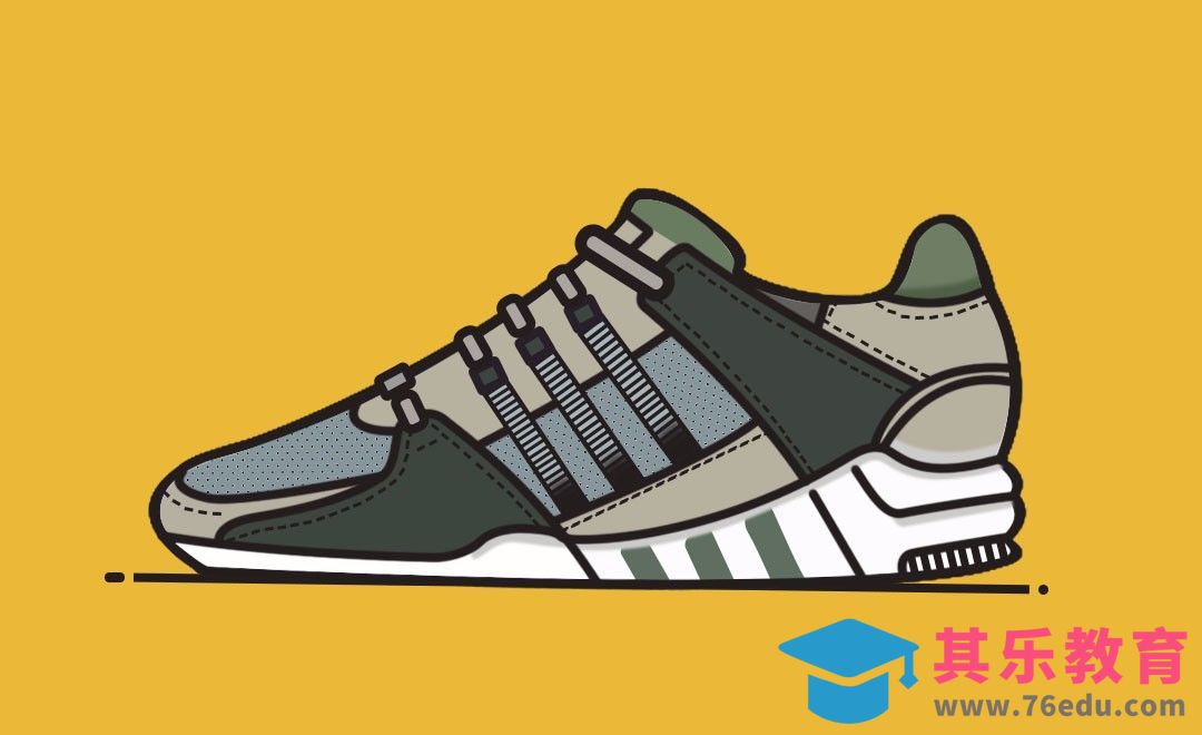 PS-鼠绘-球鞋[虎课网绘画插画视频教程][ipad商业插画MP4教程全集 ]-第1张图片-我要自学网