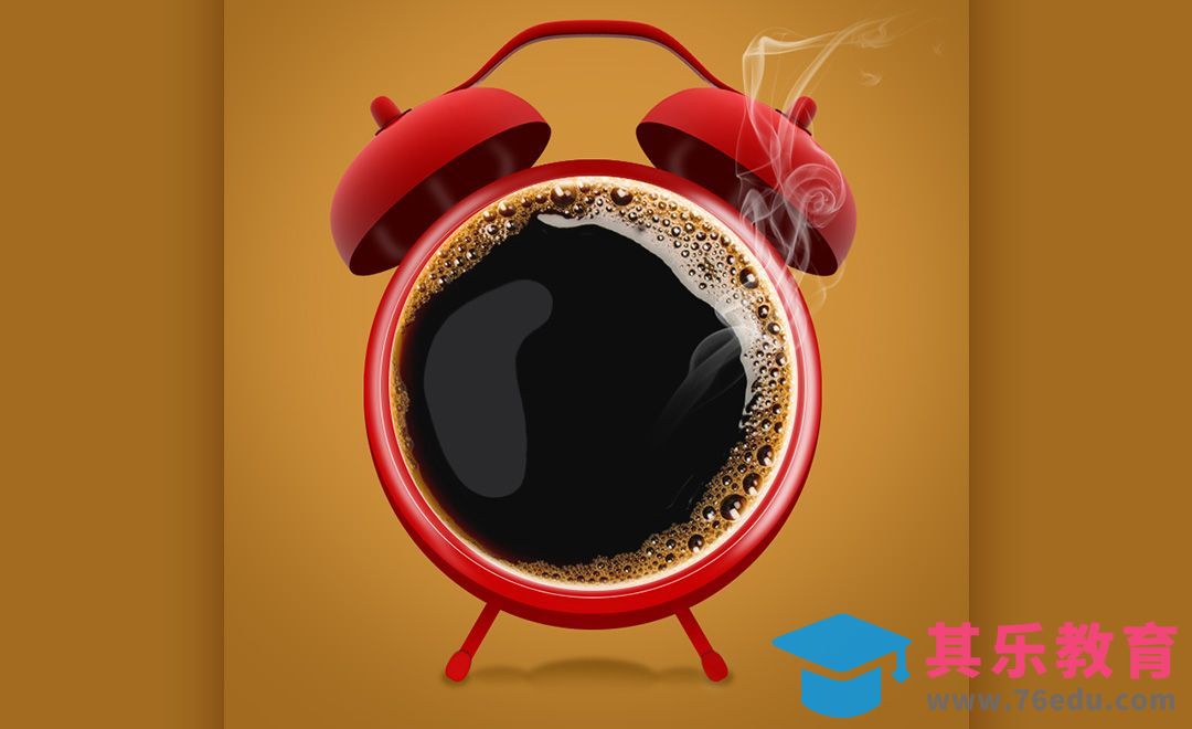 PS-鼠绘+合成·闹钟咖啡杯[虎课网平面设计视频教程][图片排版配色MP4高清全集 ]-第1张图片-我要自学网