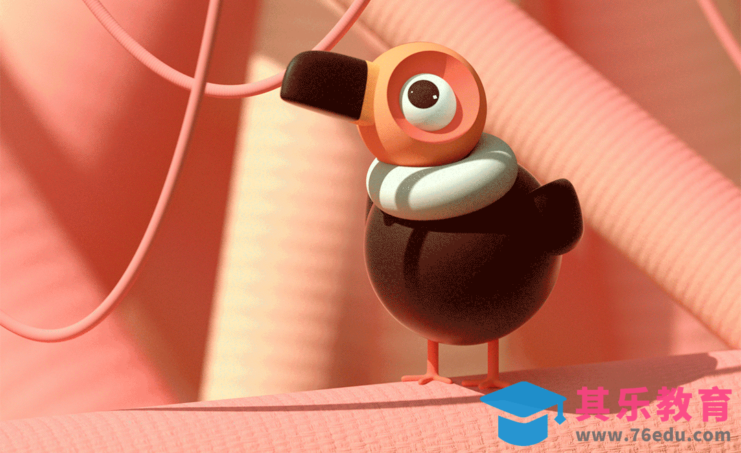 C4D+OC-卡通小鸟建模渲染[虎课网C4D设计视频教程][产品数码建模MP4教程全集 ]-第1张图片-我要自学网