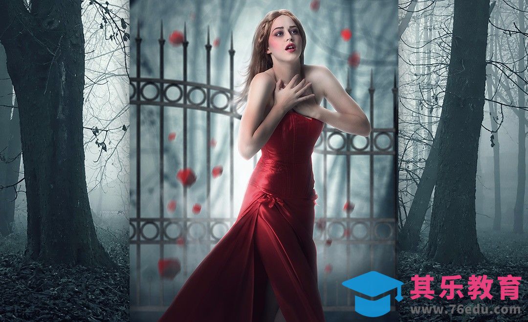 PS-暗黑丛林的迷途女·奇幻[平面设计视频教程][海报设计MP4高清全集 ]-第1张图片-我要自学网