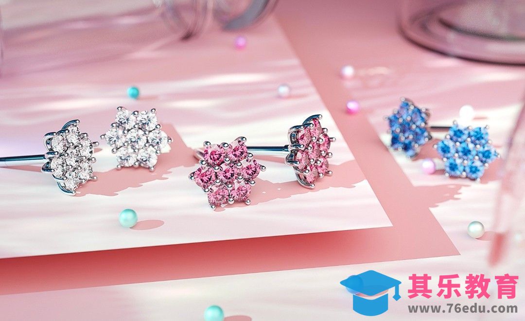 Blender-彩色钻石耳钉建模渲染[虎课网Blender视频教程][Blender建模教程MP4教程全集 ]-第1张图片-我要自学网