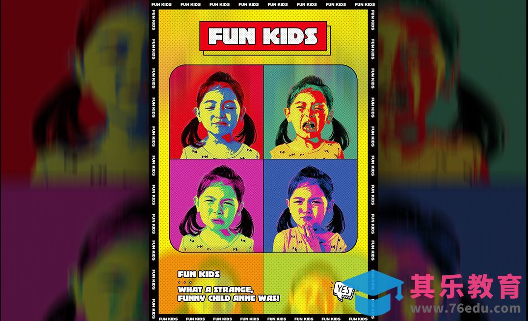 PS-6.1儿童节波普风格海报[虎课网平面设计视频教程][图片排版配色MP4高清全集 ]-第1张图片-我要自学网