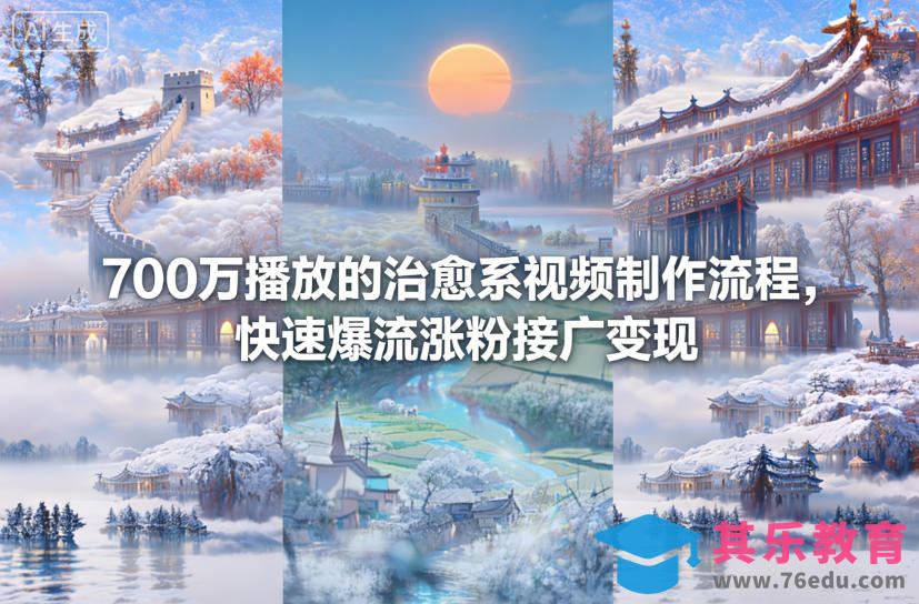 700万播放的治愈系视频制作流程，快速爆流涨粉接广变现-第1张图片-我要自学网