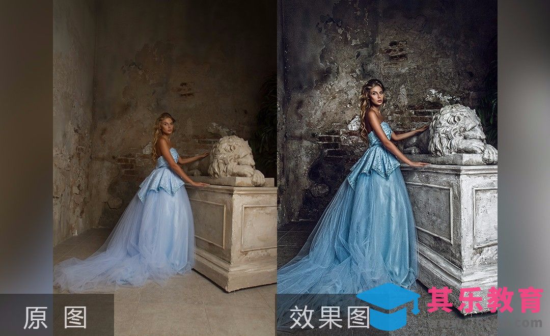PS-蓝色婚纱复古人像后期[虎课网手机摄影入门视频教程][MP4产品摄影教程全集 ]-第1张图片-我要自学网