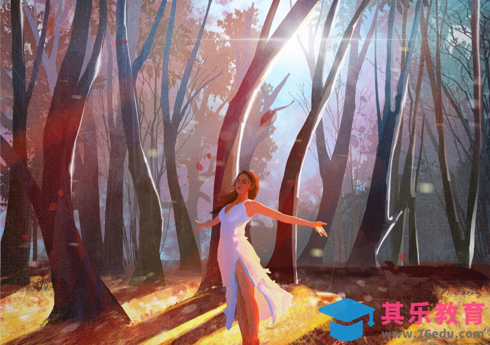 Procreate-厚涂场景插画《树林》-iPad绘画[虎课网绘画插画视频教程][ipad商业插画MP4教程全集 ]-第1张图片-我要自学网