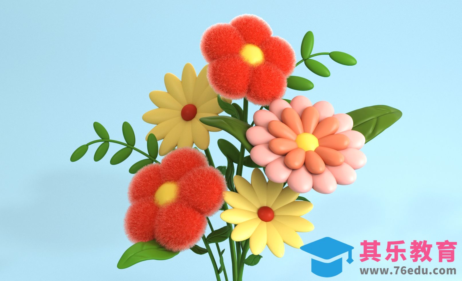 C4D+阿诺德-情人节鲜花建模[虎课网C4D设计视频教程][产品数码建模MP4教程全集 ]-第1张图片-我要自学网