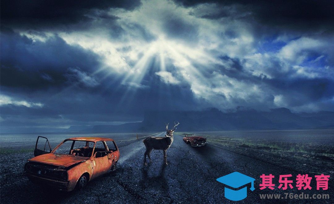 PS-荒废公路暗黑合成[平面设计视频教程][海报设计MP4高清全集 ]-第1张图片-我要自学网