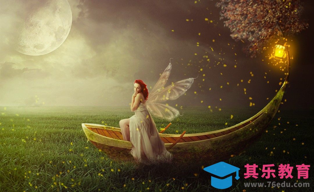 PS-月亮船意境合成[平面设计视频教程][海报设计MP4高清全集 ]-第1张图片-我要自学网